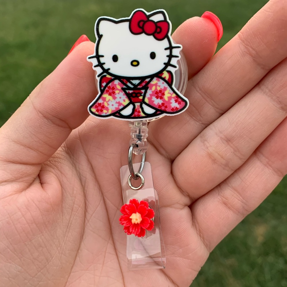 Sanrio Hello Kitty Kimano Retractable Badge holder